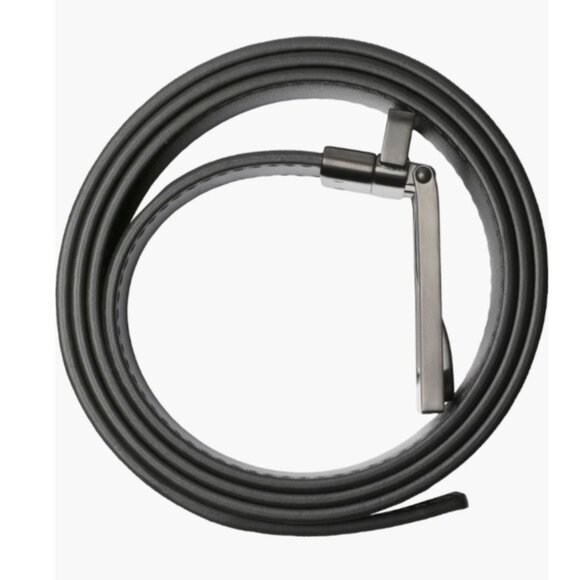 Burberry Louis Reversible Check Leather Belt Charcoal Graphite Size 105 / 42 - Picture 6 of 13